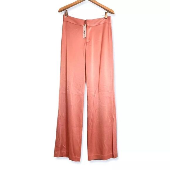 NWT ALICE + OLIVIA JC Wide Leg Slit Pant in Rose  Sz. 4 - Picture 4 of 9